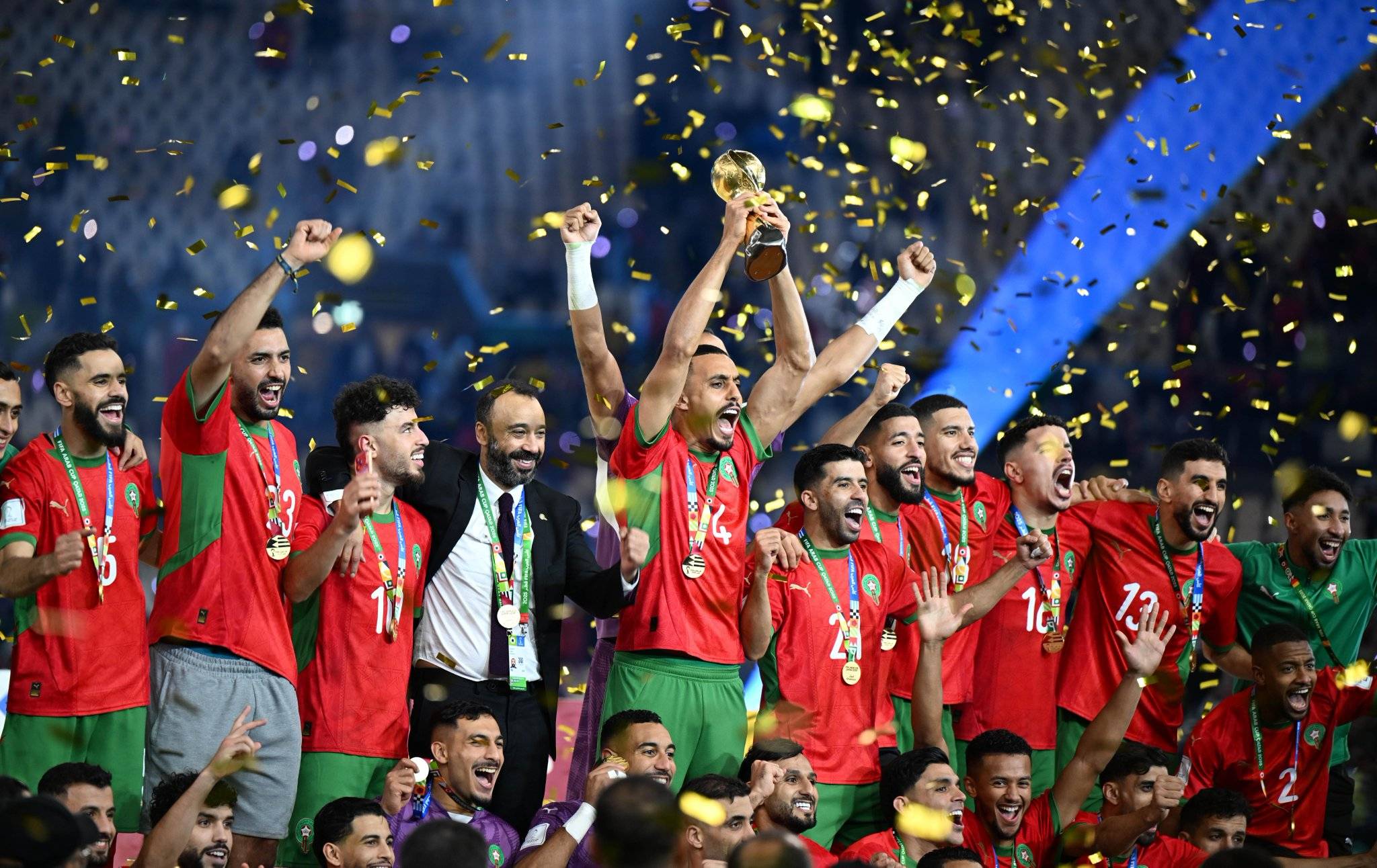 جانب من تتويج منتخب المغرب بلقب #كأس_العرب2025 