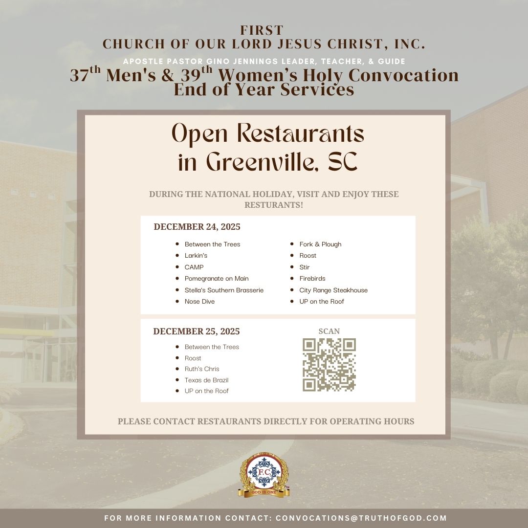 Some restaurants in Greenville, SC will be open on the 24th and 25th! See flyer for a list.
