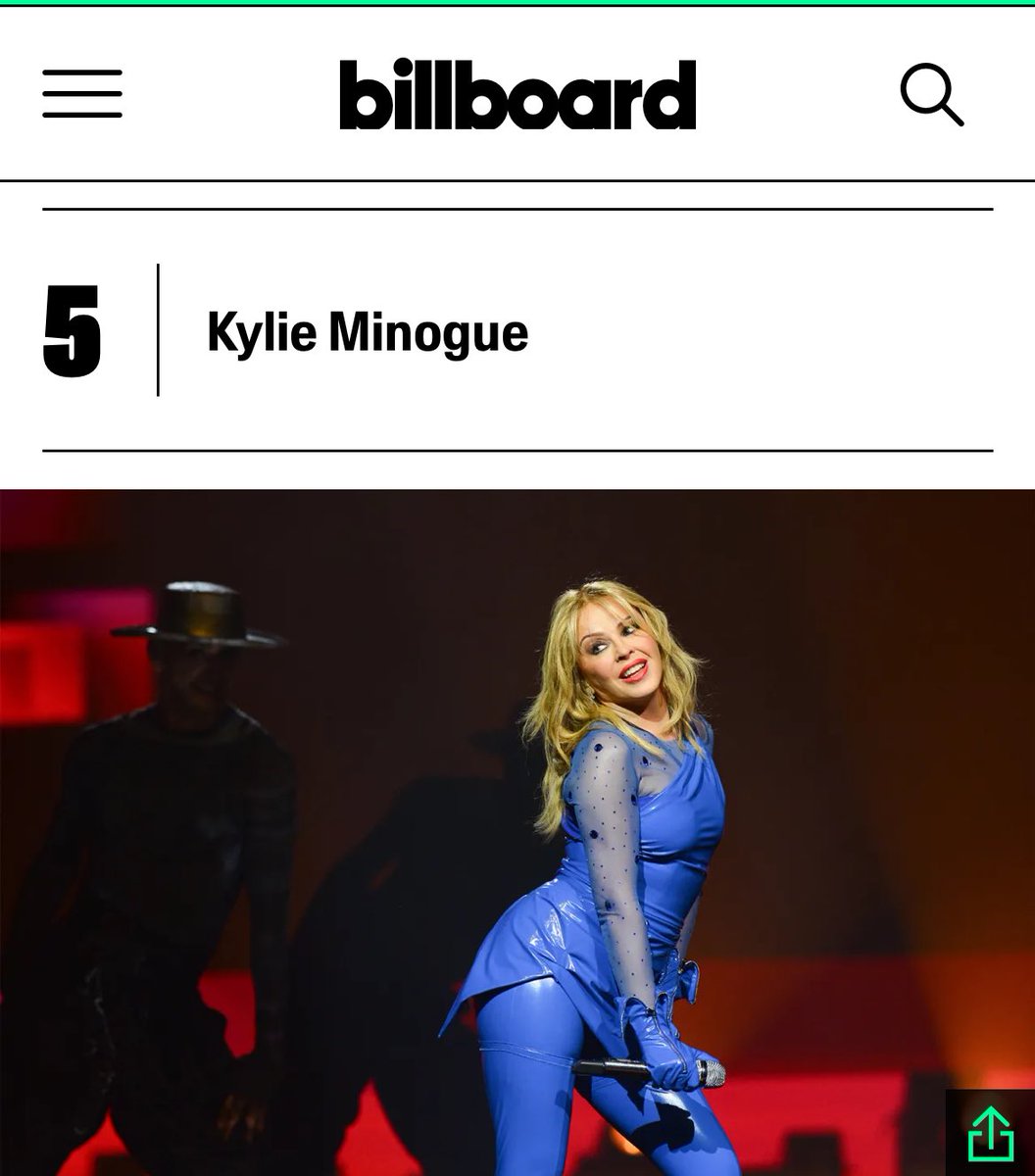 KylieMColombia's tweet image. Billboard cataloga al “Tensión Tour” de Kylie Minogue como el 5to Tour de música Pop más exitoso del 2025, con presentaciones en Australia, Asia, Europa, Norte América y Sur América.