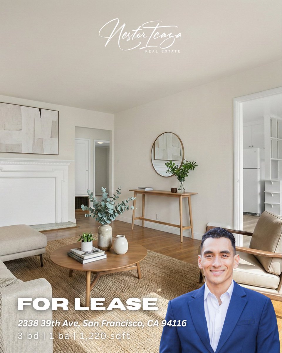 NestorIcaza's tweet image. Welcome to 2338 39th Ave, San Francisco, a warm and inviting 3-bedroom, 1-bath home for lease 

✨ Rent: $4,500/month
✨ Lease Term: 12 months minimum
✨ Pets Allowed
✨ Security Deposit: $4,500

#SanFranciscoForLease #SFHomes #OuterSunset #SanFranciscoRealEstate