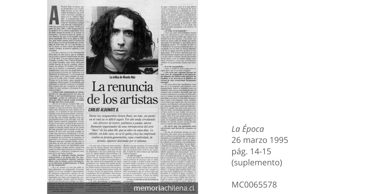 Recordamos a Vicente Ruiz (1958-2025), emblemática figura de la escena underground de la década de 1980.
Conoce algunas de sus performances a través de recortes de prensa. 
Revisa el minisitio de #MemoriaChilena: “Performance artística (1974-2006)”.
memoriachilena.gob.cl/602/w3-article…