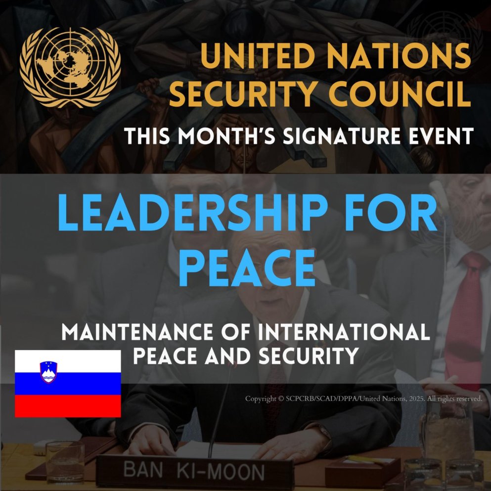 UNDPPA's tweet image. #ICYMI: last Monday the @SLOtoUN presidency held its signature event, a @UN SC open debate under #MIPS: “Leadership for Peace” (docs.un.org/en/S/2025/788).
 
Explore the #MIPS agenda item in Part I of the #UNSCAD Repertoire: main.un.org/securitycounci…