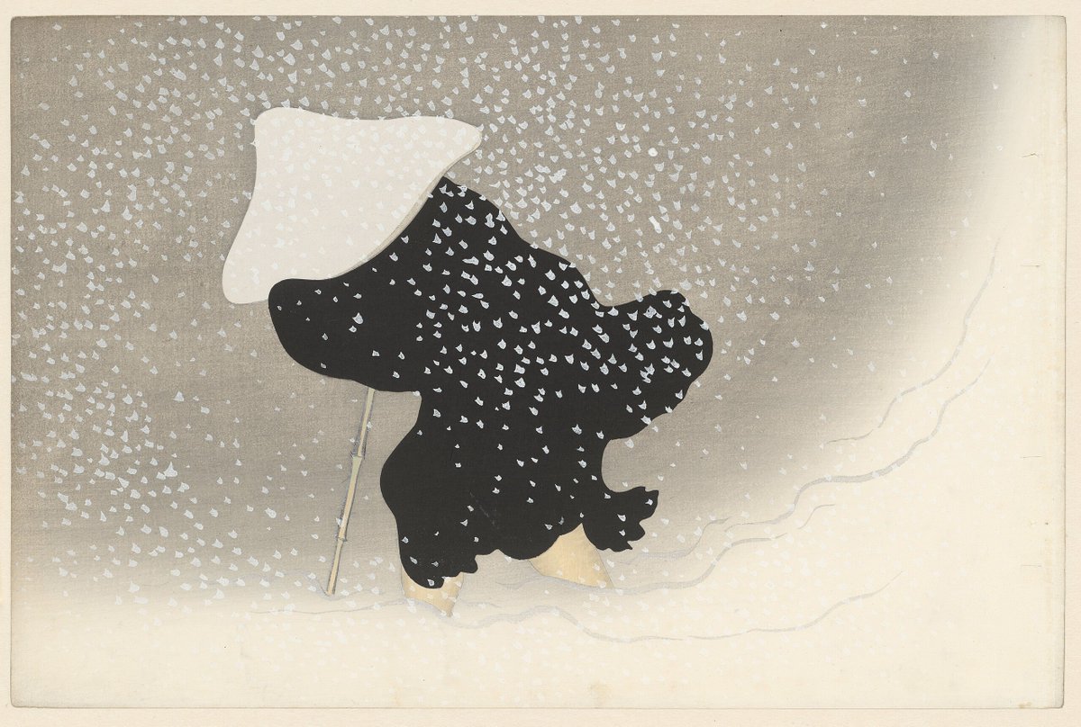 JapanTraCul's tweet image. Swirling Snow, from Flowers of a Hundred Worlds, by Kamisaka Sekka, 1909