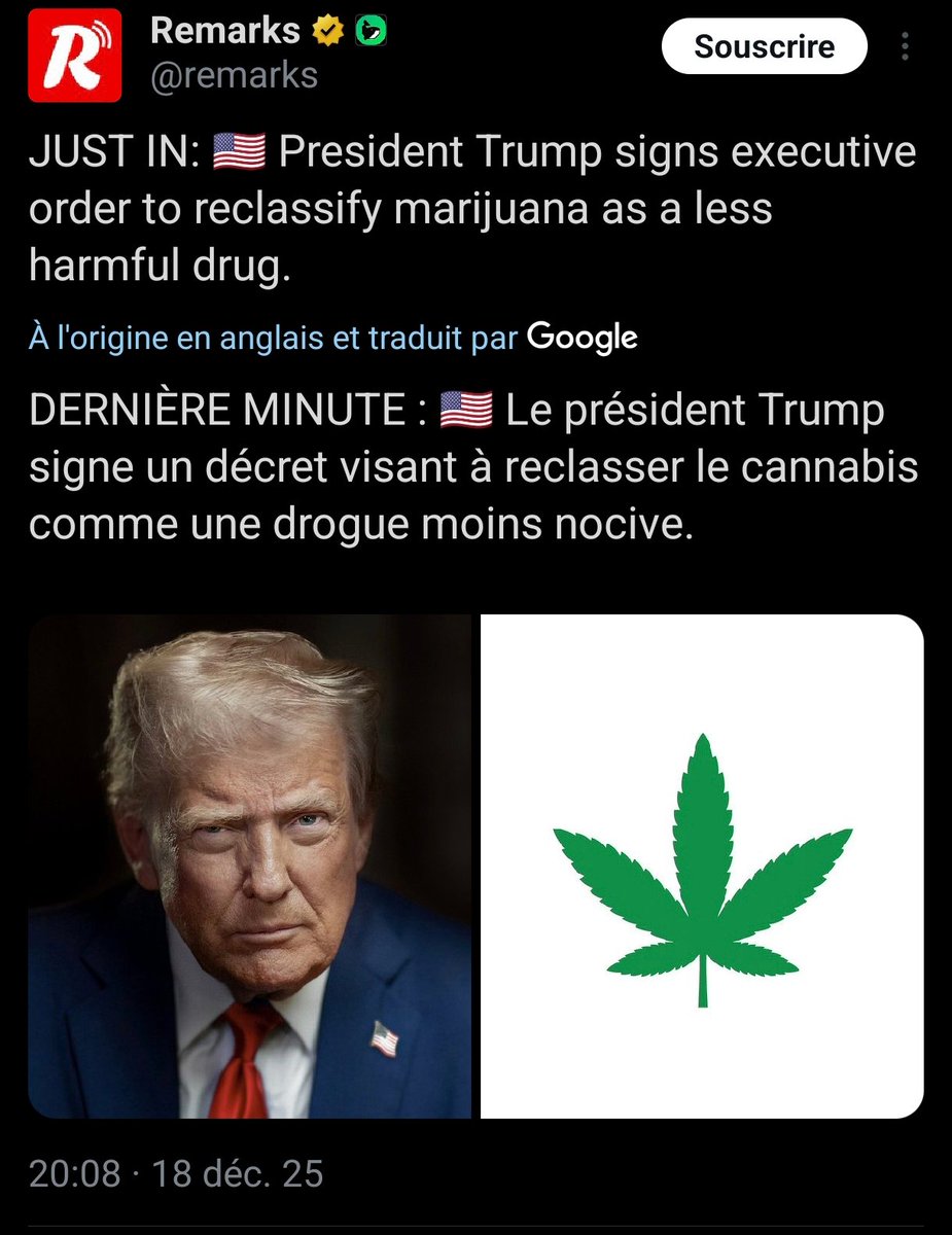 Ce n'est pas une question de fumette. Le chanvre pourrait littéralement sauver le monde. 🐸

Voir le documentaire "Jack Herer, l'empereur du chanvre" pour comprendre son histoire et le "pourquoi" il a été interdit 👇
m.youtube.com/watch?v=JMM2jO…

Le meilleur reste à venir.