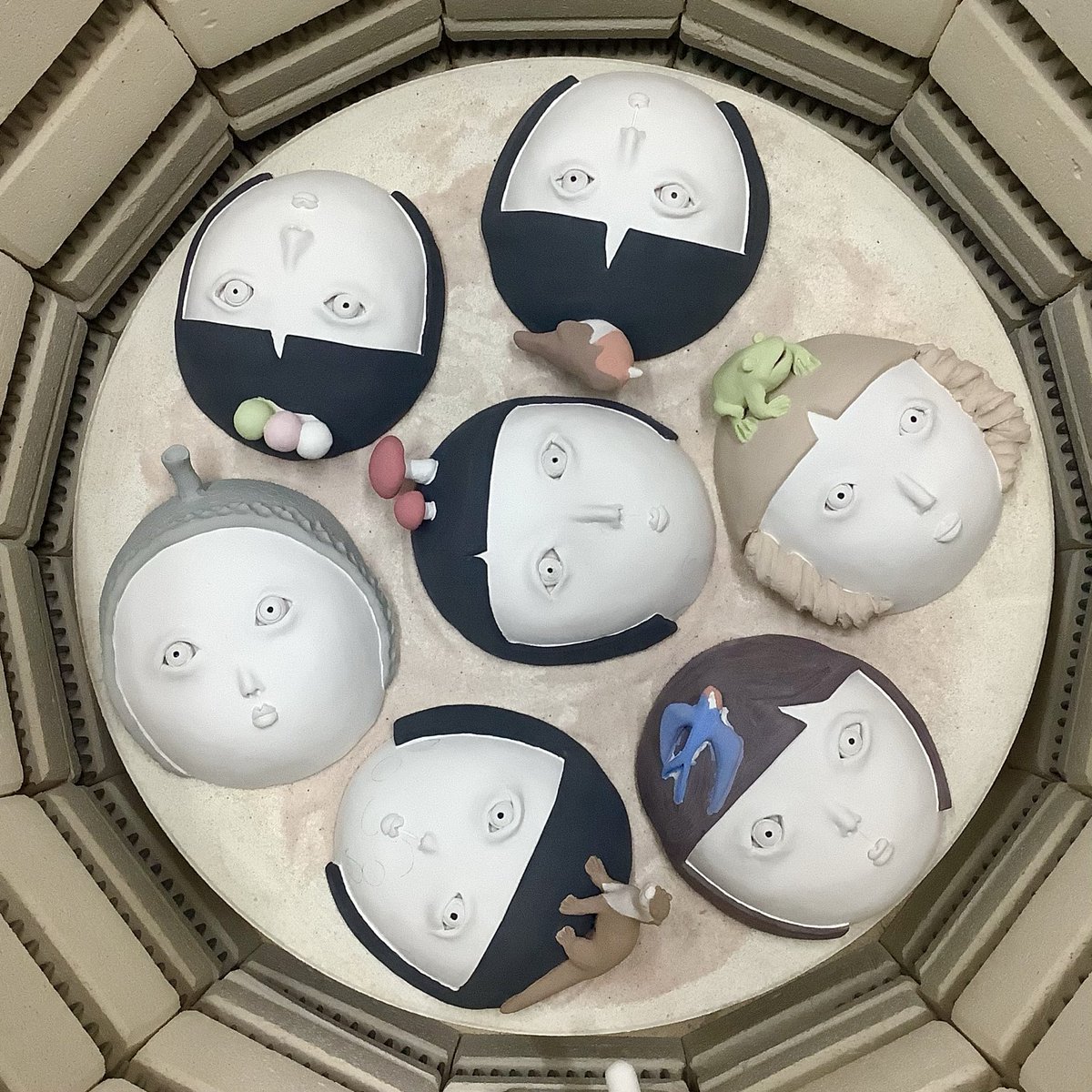 Last Friday I did the first firing since we came back. Here is ‘After’ pic. I have worked steadily and they are ready for next firing overnight. But we have already had three power cuts in two hours this evening. So I have to postpone it. Uh oh.
#powercut