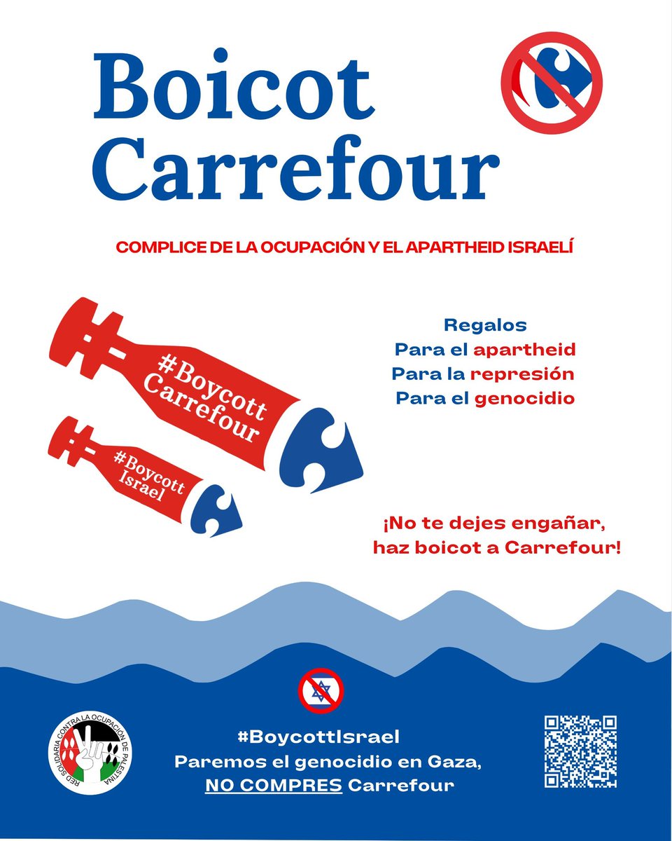 BDSPaisValencia's tweet photo. Electra Consumer Products, Yeinot Bitan o el banc Hapoalim, entre altres.

✊🏽🇵🇸 No et deixes enganyar i fes boicot a Carrefour!

Trenquem tots els vincles amb el genocidi!

#BoicotCarrefour
#FiDeRelacionsAmbIsrael
#EmbargamentIntegralJa
#BoicotIsrael https://t.co/YnU43Fd8sr