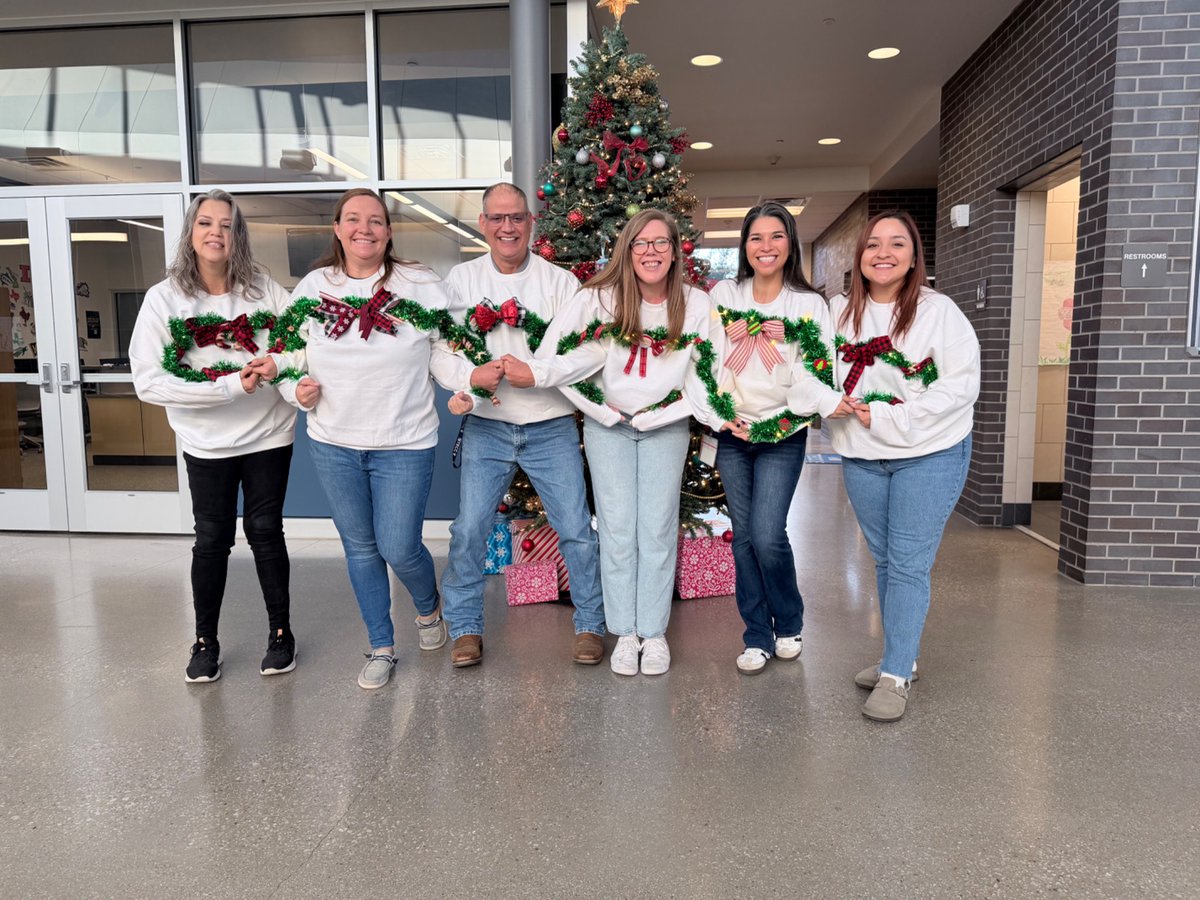 Our staff understood the assignment with these festive wreath sweaters! Thanks for always bringing joy, creativity, and cheer to our campus!