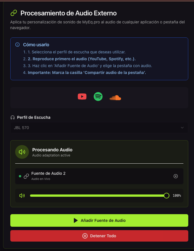 La gente está volviendo al Vinilo porque la calidad de las plataformas de Audio Streaming es muy baja, myeq.pro acaba de conseguir mejorar la calidad al nivel de un archivo sin compresión y adaptado cómo escucha un usuario exactamente "todos escuchamos diferente",