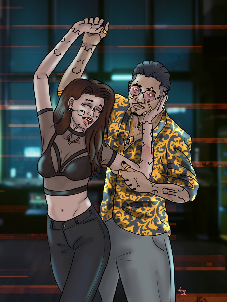 Something soft for Cyberpunk AU this time :3