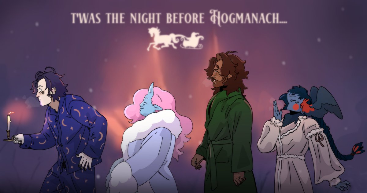 elk_en's tweet image. did a holiday special sidequest for a couple of my players! it was lots of fun :3 drew some stuff for it #dnd