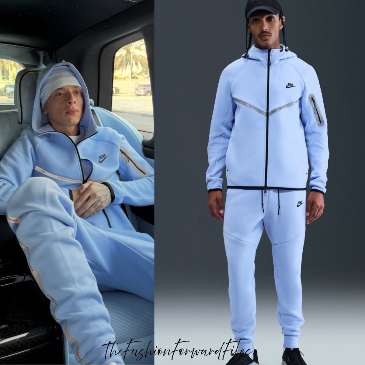 Central Cee wears Nike Full-Zip Fleece Windrunner Jacket with