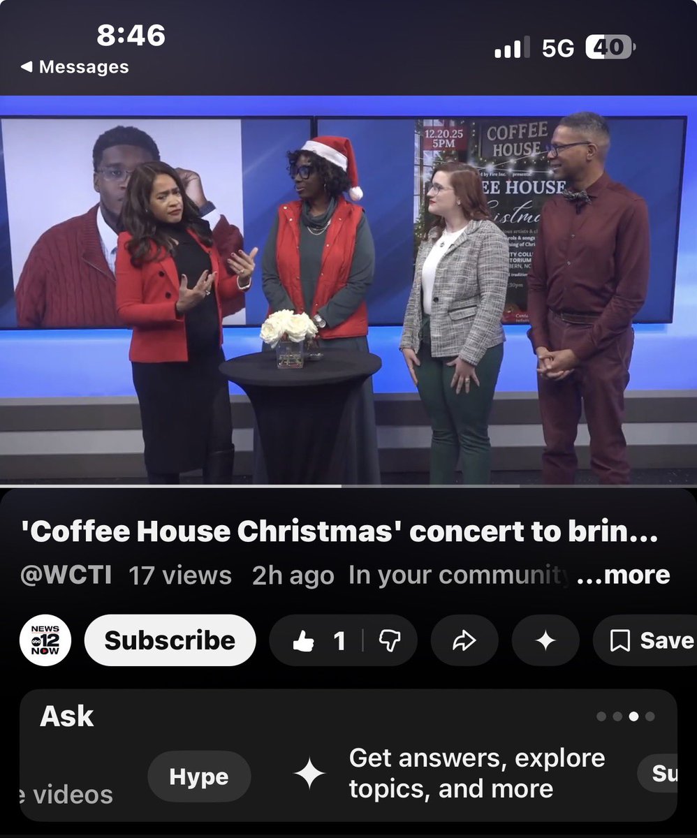 I have my 3rd Christmas Concert this Saturday and they had me on the news WCTI 12  last night as they were promoting the Concert. Grateful for the Opportunities and Open Doors #Concert #Christmas  #music #musician #PianoPlayer #news #tv