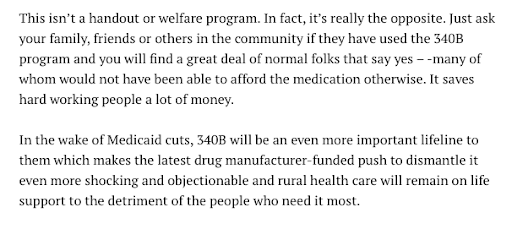 The 340B program is a lifeline for rural hospitals and their patients, former Missouri Republican state Rep. Travis Smith writes in an op-ed. “This isn’t a handout or welfare program.” 

#Protect340B

themissouritimes.com/opinion-the-re…