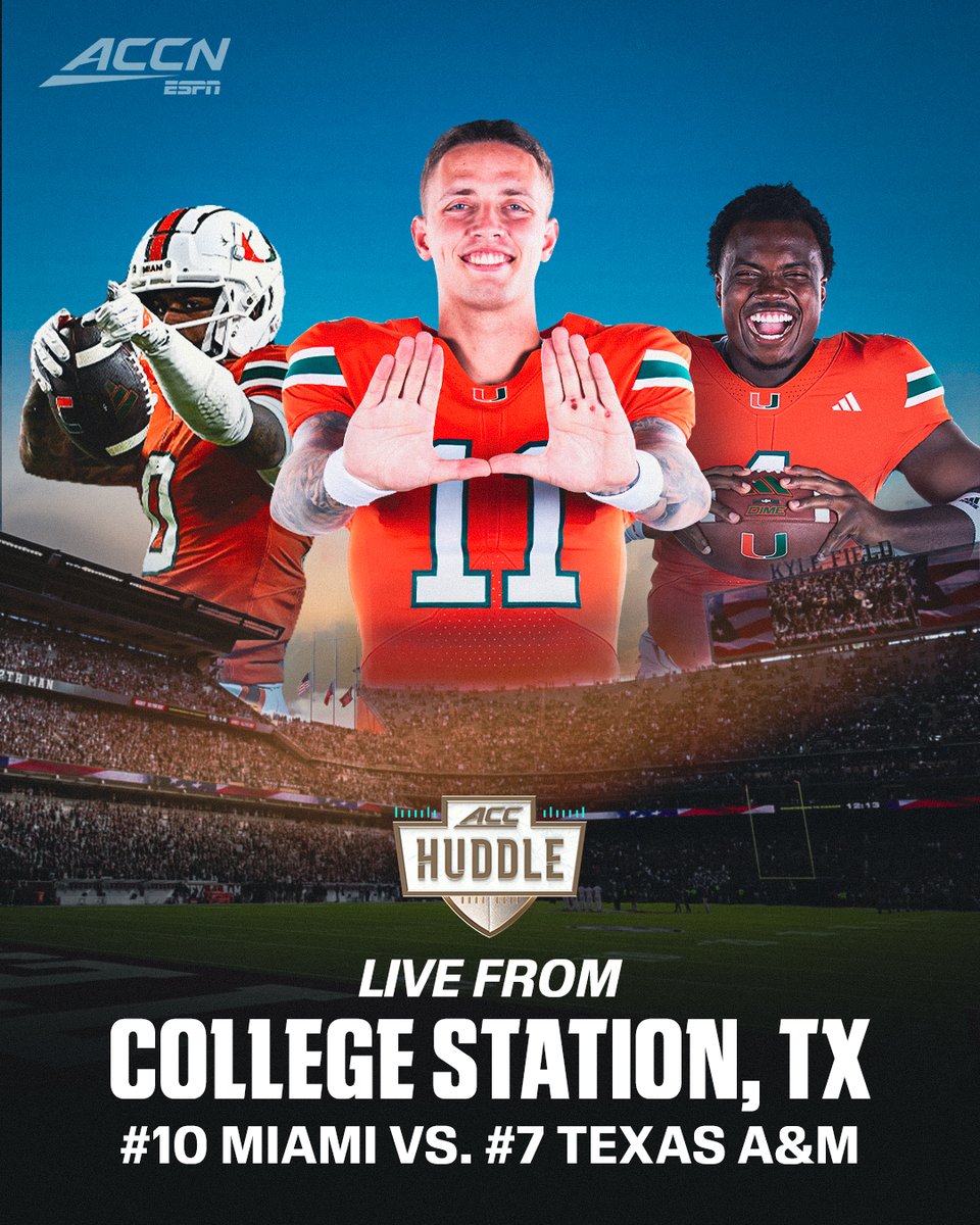 Off to College Station‼️

ACC Huddle is hitting the road for first round of the College Football Playoff 😤