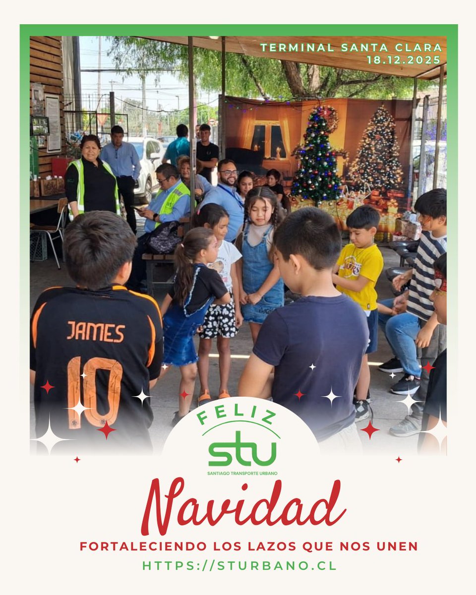🎄 Así vivimos el inicio de la Navidad en STU junto a niñas y niños del Terminal Santa Clara, compartiendo sonrisas y comunidad.

#STU #electromovilidad #busesred #buseselectricos #redmovilidad