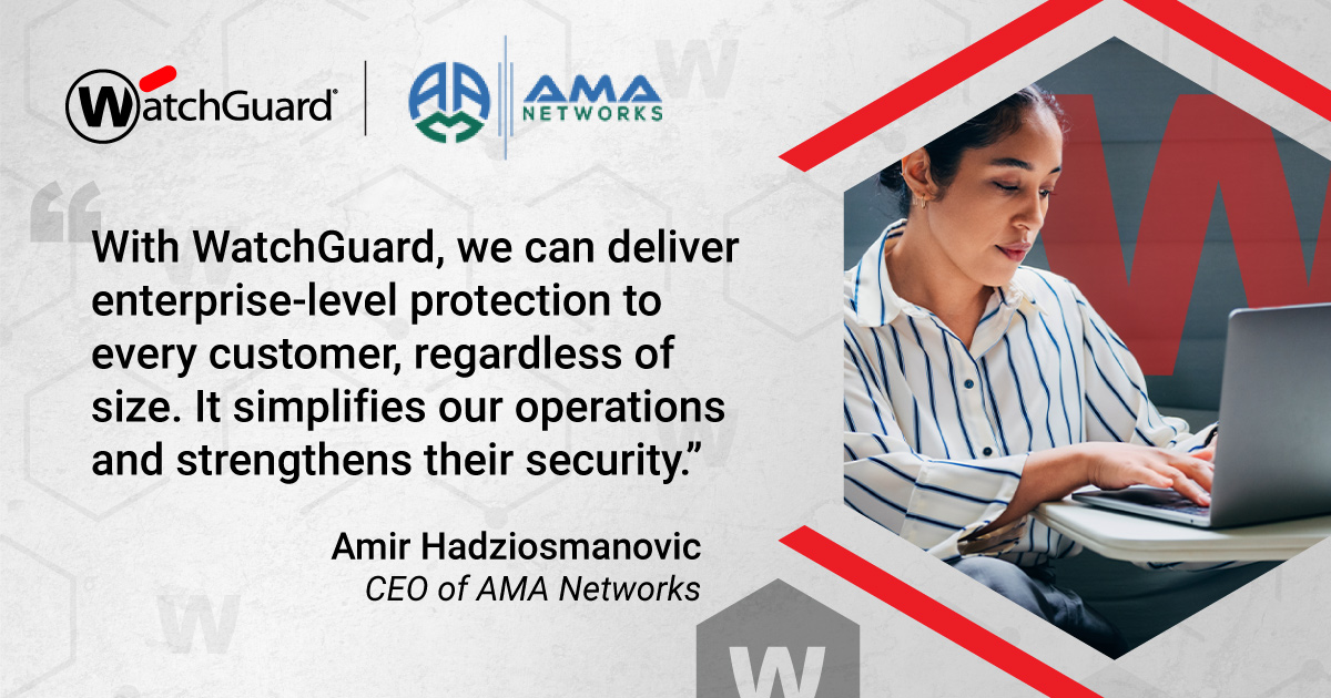 watchguard's tweet image. Discover how AMA Networks uses WatchGuard to secure organizations of all sizes and to defend against ransomware with confidence.

🔴 Read the full case study: wgrd.tech/4pEshvE

#MSP #Cybersecurity #RansomwareProtection #WatchGuard