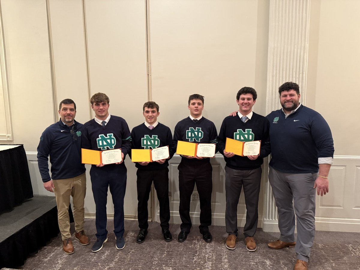 ndcp_athletics's tweet image. Our @NDCP_Football all-conference honorees were recognized at the annual CCL/ESCC banquet last week. Congratulations to our All-CCL/ESCC award winners! 🏈 

Anthony Baldassano 
Ryan Cisneroz
Sean Cook (not pictured)
Dillon Gallagher
Alex Wojtulewicz