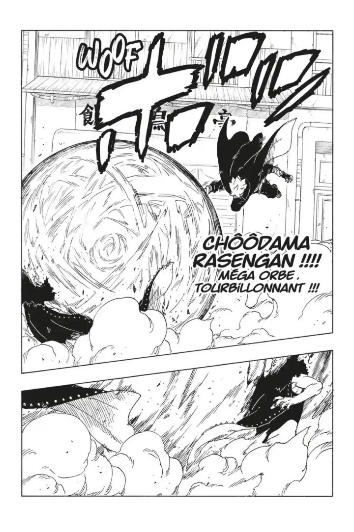 Boruto était juste trop bossé l’enchaînement Bakugan+lancer de shuriken style Uchiwa, Hiraishin et il termine avec un énorme Orbe Tourbillonnant… Franchement, cette maîtrise et cette vitesse, c’était indécent. Le gars joue clairement dans une autre dimension maintenant.
