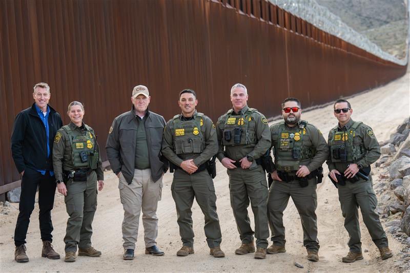 RealTomHoman's tweet photo. As the year comes to a close, we still have the most secure border of my lifetime thanks to the unwavering leadership of President Trump and his dedication to making America safe and prosperous. Recently, I was able to travel with CBP Commissioner Rodney Scott to several sites along the SW Border to thank those on the frontlines who made this achievement happen and continue to work tirelessly every day to protect our country and ensure the border is secure. A secure border saves lives and a secure border strengthens our national security. @CBP
@CBPCommissioner @WhiteHouse