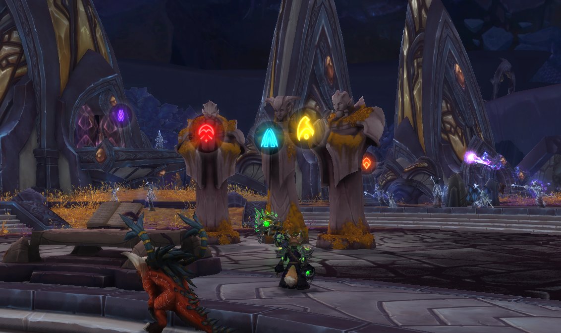 Will never be funny that the Draenei university's honour roll students have to perform three tasks, one of which is mixing colours.