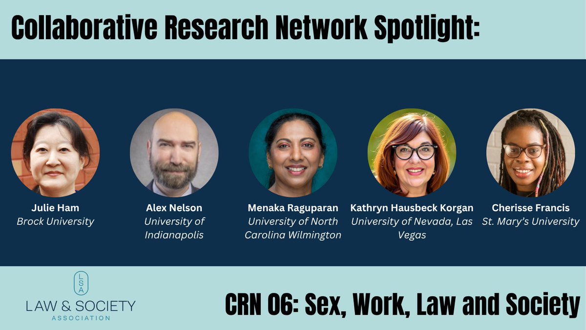 For our final 2025 #CRNSpotlight, we spoke with <a href="/UNCWilmington/">UNCW</a> Asst Prof <a href="/MRaguparan/">Menaka Raguparan, Ph.D.</a>, who co-chairs CRN 6: Sex, Work, Law and Society with Julie Ham (<a href="/BrockUniversity/">Brock University</a>), Alex Nelson (<a href="/uindy/">University of Indianapolis</a>), <a href="/hausbeck_korgan/">kate hausbeck korgan, ph.d. (she/her)</a> (<a href="/unlv/">UNLV</a>) and <a href="/CherisseFrancis/">Cherisse Francis</a> (<a href="/YourStMarys/">St Mary's University</a>)! 

bit.ly/CRN6Spotlight