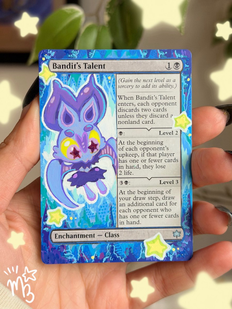 I’m going BATTY ⭐️ NOIBAT MTG alter on Bandit’s talent ⋆｡°✩ the moment I posted my friend snatched this from me so I’m glad it’s going to a loving home 🤣