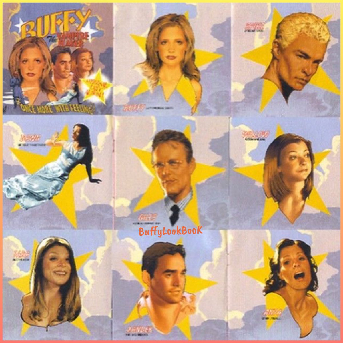 BuffyLookBook's tweet photo. Buffy the Vampire Slayer’s ‘Once More With Feeling’  UPN Vinyl inserts, 2001 https://t.co/kScGDkf3l1