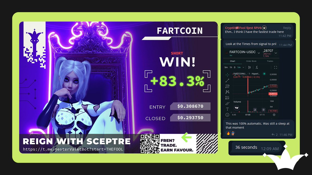 JestTech's tweet image. 36 seconds.

That's all it takes.

Even in alpha, Sceptre can take the trade faster than you can open the chart.