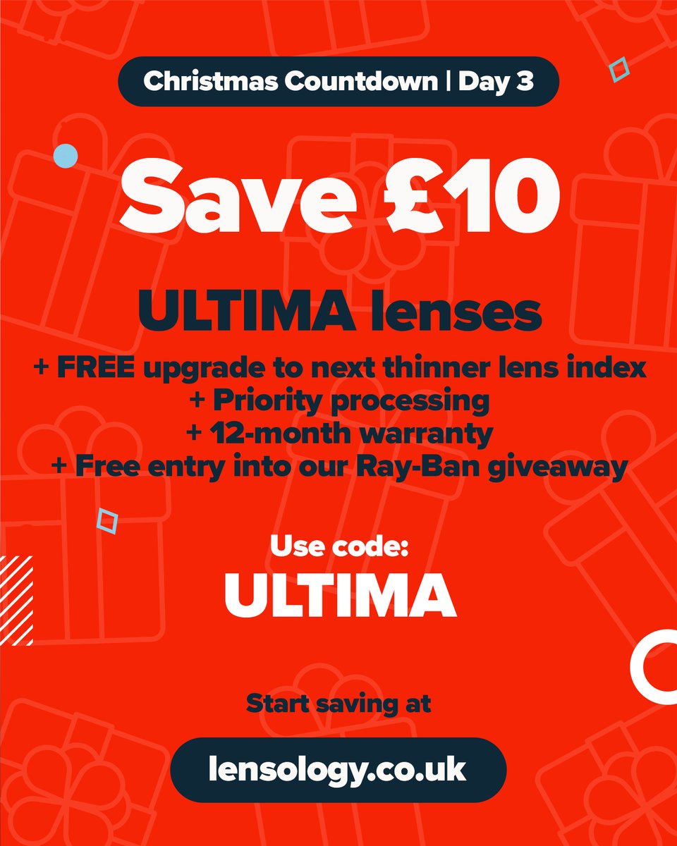 Day 3 is all about premium upgrades without the premium price. Save £10 on ULTIMA lenses and get a serious bundle of extras included. Use code ULTIMA when requesting a FREE reglazing pack or shopping online at lensology.co.uk #christmas #savings