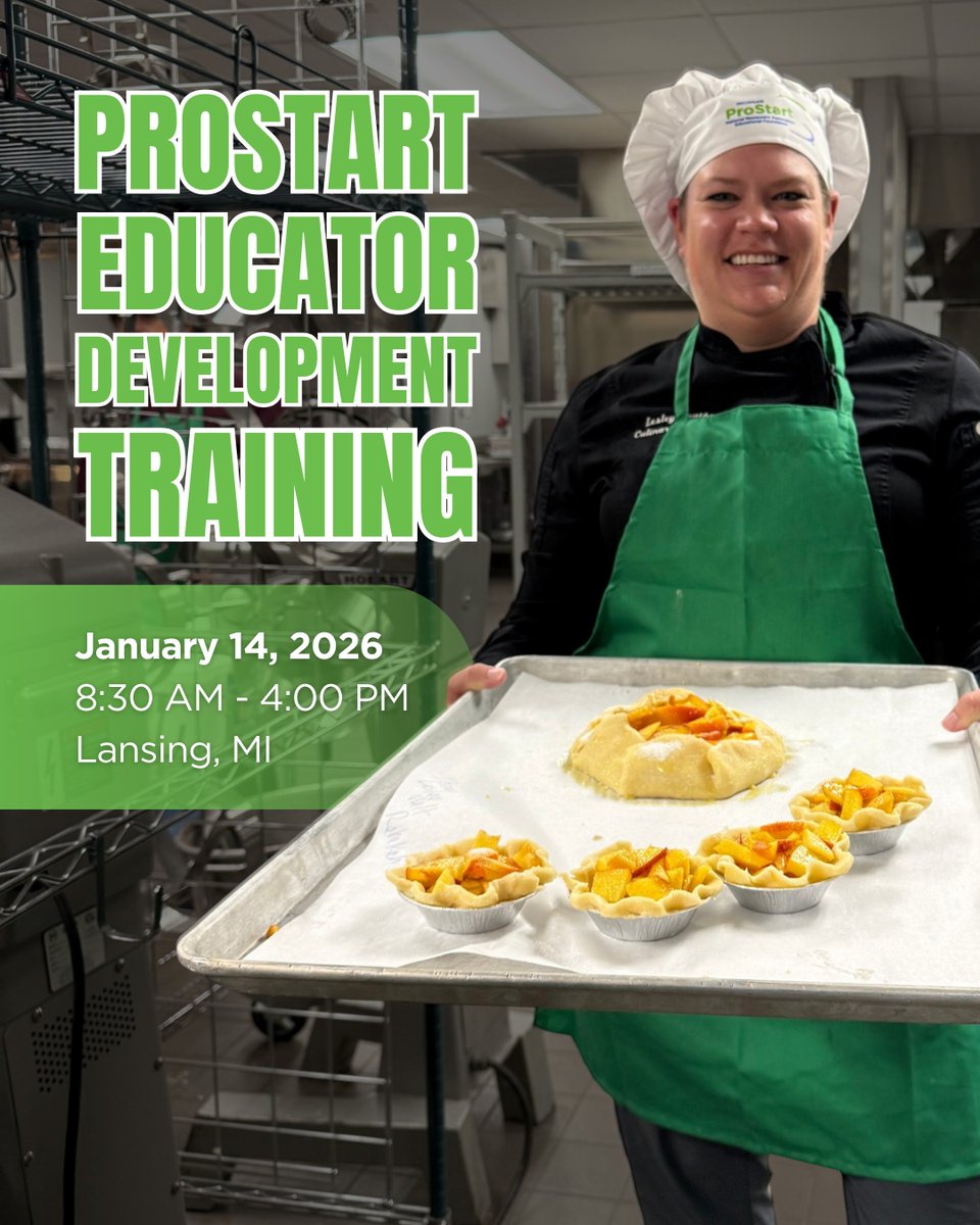 TheOfficialMHF's tweet image. ProStart educators, are you ready to start 2025 strong? 💪 Join us on Wednesday, January 14 for a full day of educator trainings as you continue to support your students in their culinary careers.

Learn more and register at bit.ly/3XJVt80. ✅