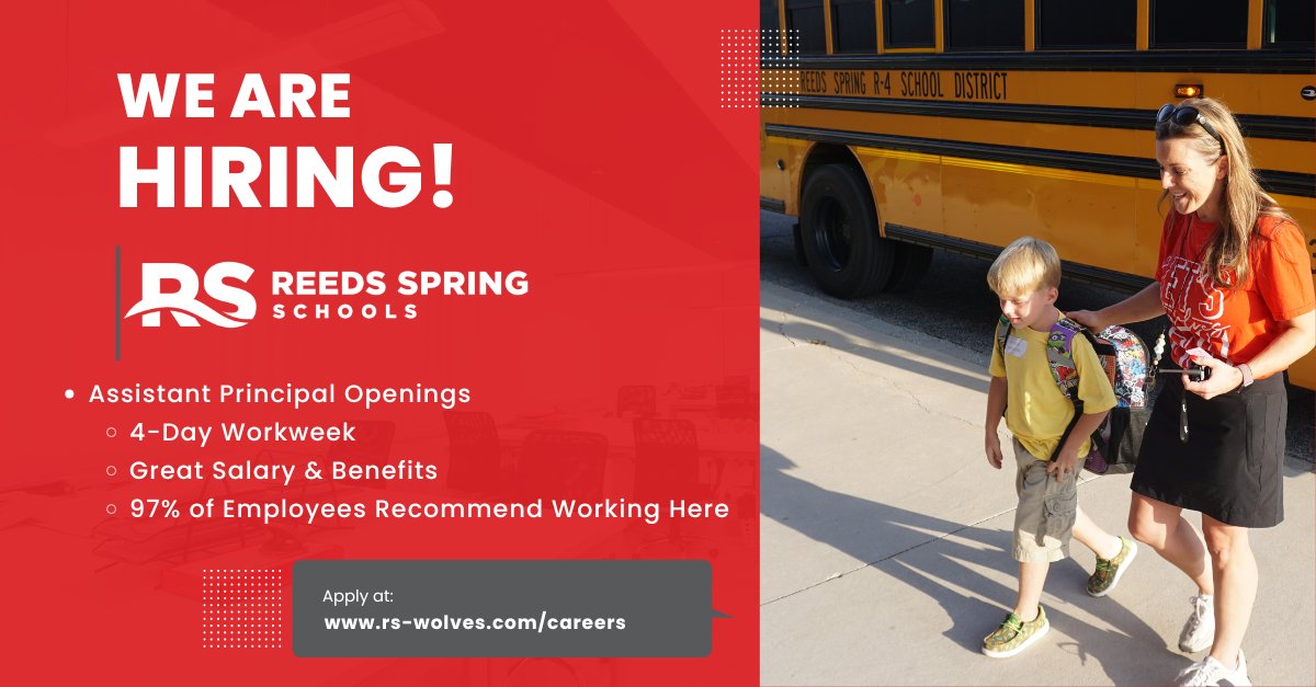 RSWolves's tweet image. We have assistant principal openings at our Elementary School and Intermediate School. Join the district everyone is talking about! 
#ONEwiththePACK 

applitrack.com/wolves/onlinea…