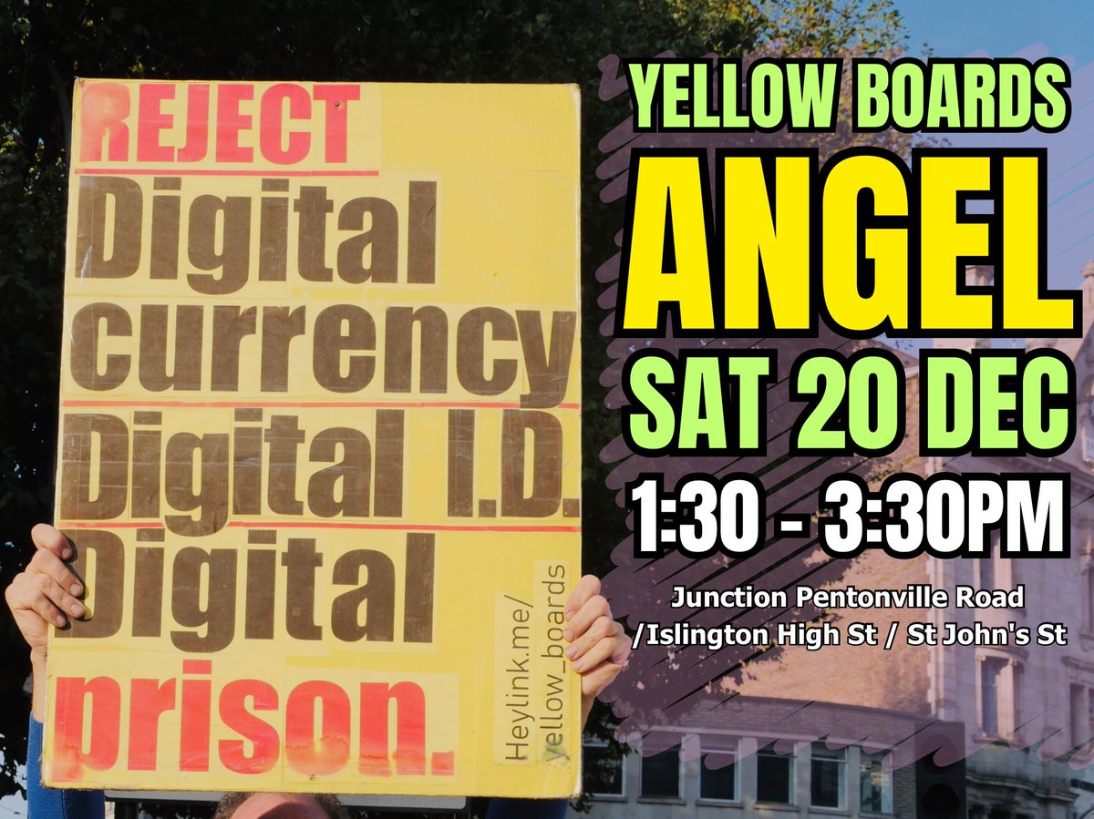 ⛔️#nodigitalID ⛔️#nodigitalcurrency

NEXT MARCH AGAINST DIGITAL ID

📍 RALLY:
🗓 Saturday 24th January 2026
⏰ 1PM
📌 Marble Arch, London
thepeoplesplatform.co.uk

#yellowboards #outreach #london #yellowboardsarmy  #rejectagenda2050 #rejectagenda2030 #keepcashalive