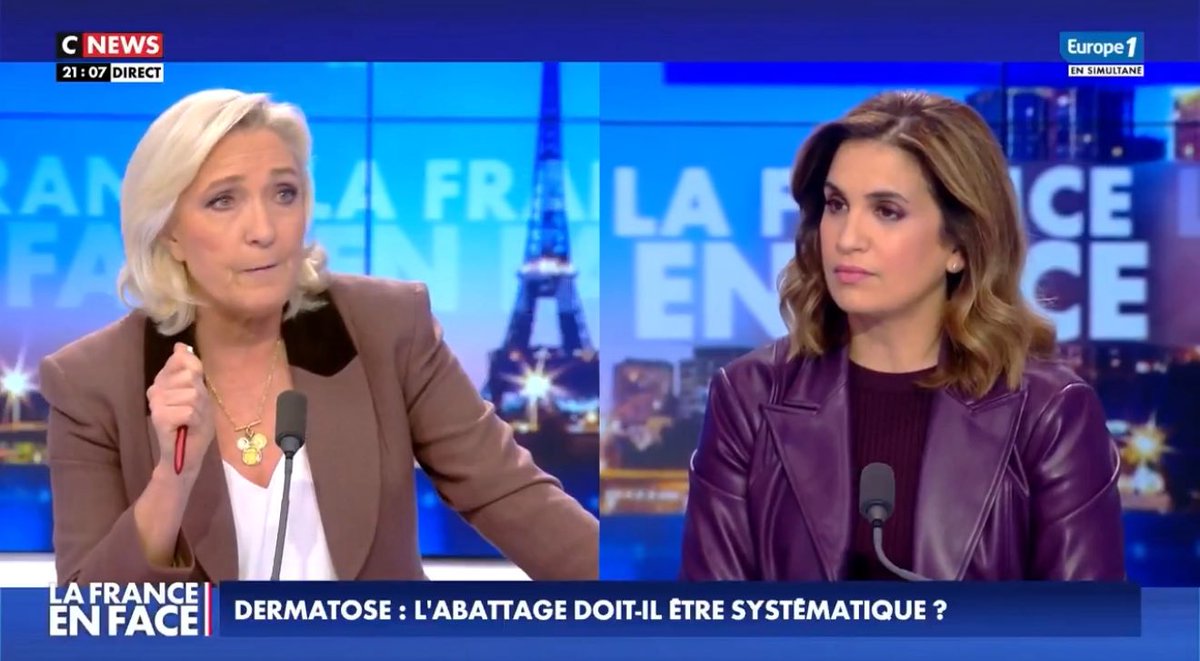 Claire, nette, et précise ! 
Marine le Pen est excellente ce soir sur Cnews. 
Une connaissance des dossiers digne d’une femme d’Etat !
