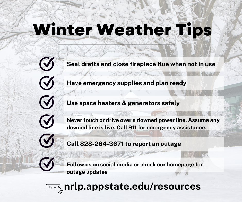 We've got some windy Boone weather coming in Friday, High Country!

Now's the time to get ready for whatever this winter throws at us by visiting the NRLP Resource Center at nrlp.appstate.edu/resources 💪

#KnowledgeIsPower