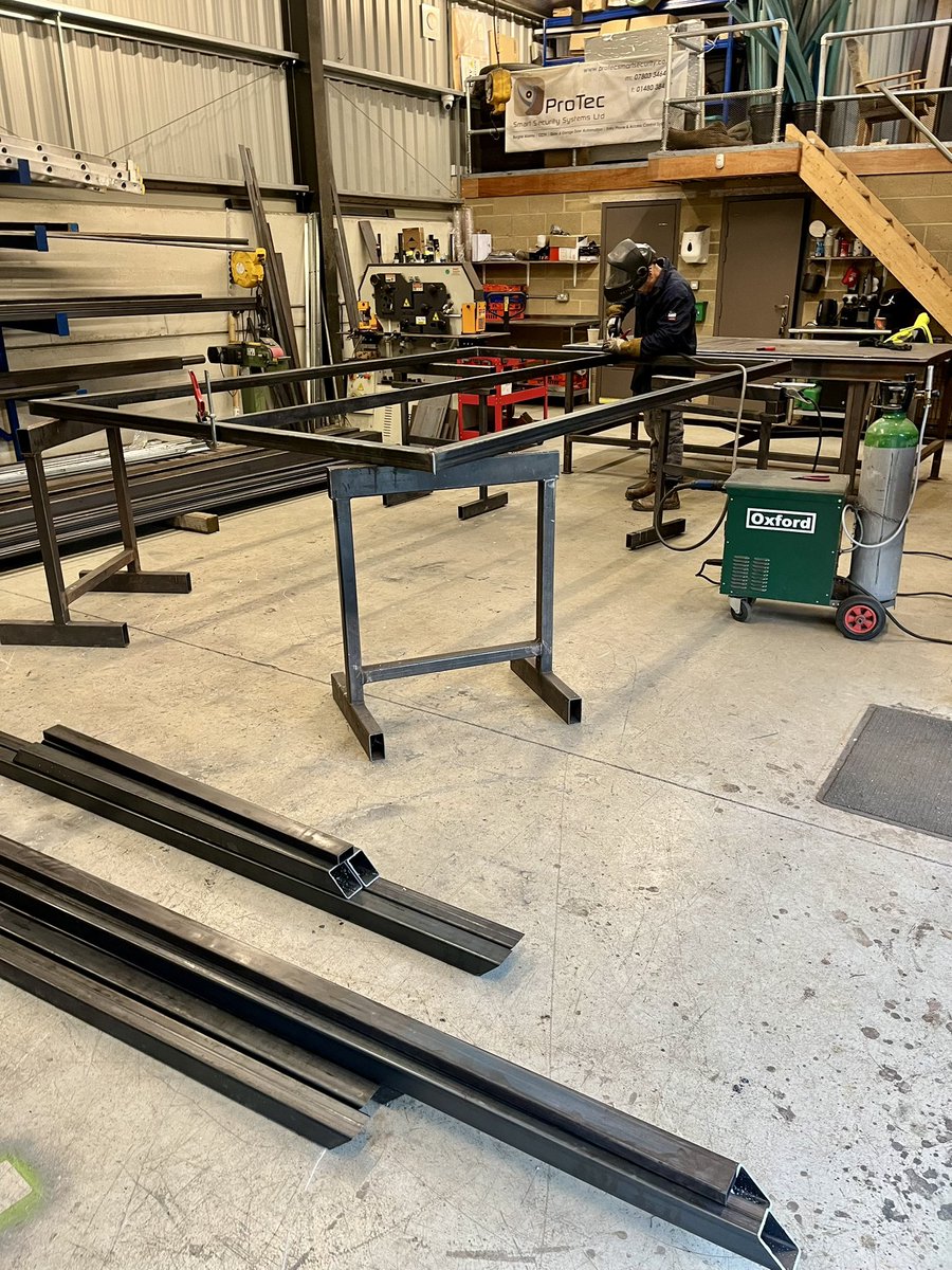 ProtecSmart's tweet photo. Work in progress shots - Fabrication of a large bespoke set of manual vehicle gates with a matching pedestrian gate for installation later this month.   https://t.co/adOUeYOMGY https://t.co/Uhoaq7Pret