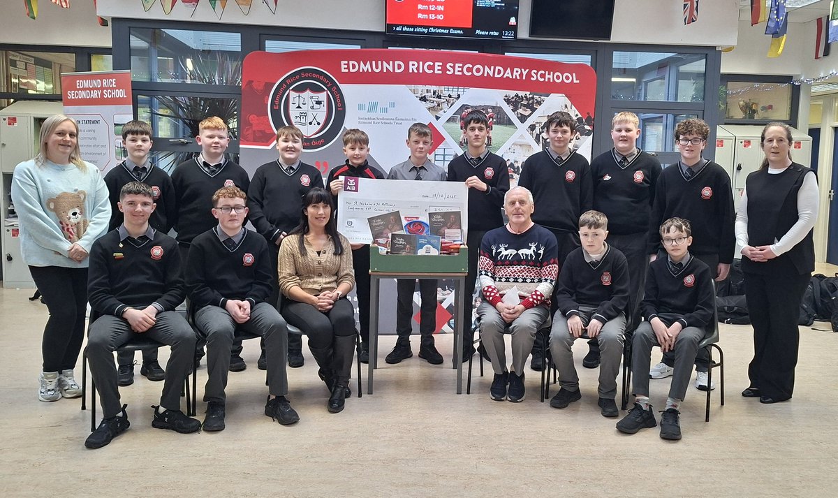 Members of <a href="/Young_SVP/">Young SVP Ireland</a> (1st , 2nd and Transition Year) presented a cheque (750 euro) to Mr. Michael Lonergan, St. Nicholas and St Mollerans Conference <a href="/SVP_Ireland/">SVP - Ireland</a> Carrick-on-Suir today. 

A fantastic sum of money raised by the boys for a very worthy local cause.