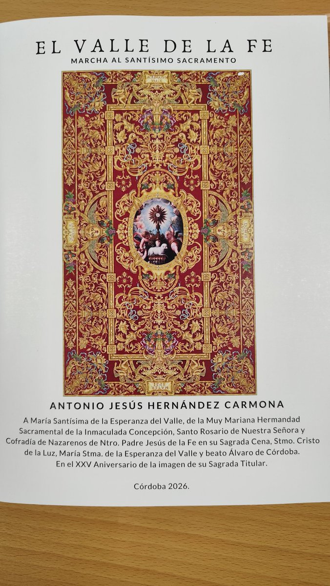 La Banda de Música Tubamirum de Cañete de las Torres ha hecho entrega de las partituras de «El Valle de la Fe», nueva marcha dedicada a Nuestra Titular. 
​Obra de Antonio Jesús Hernández Carmona, su estreno será el próximo 28 de febrero en concierto.