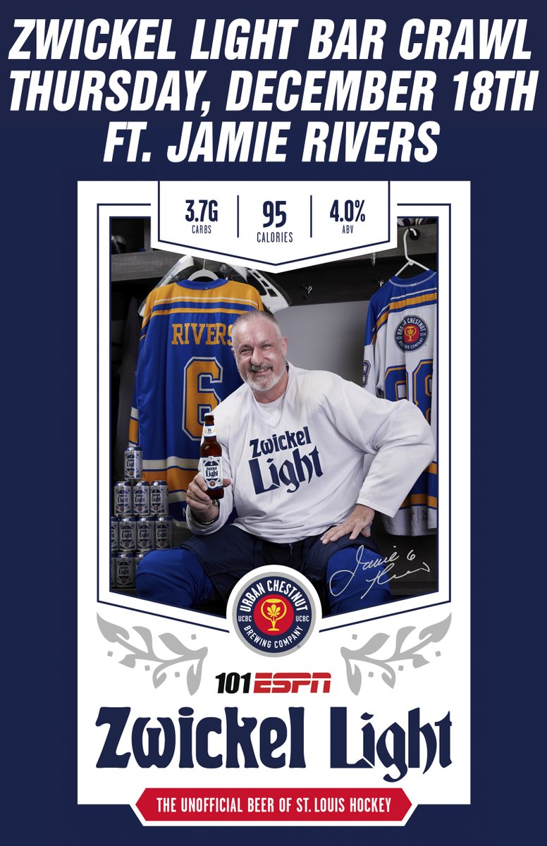 🚨 TONIGHT 🚨 It’s Jamie Rivers Pub Crawl Night at Hotshots St. Charles! 🍺 Catch <a href="/JamieRivers08/">Jamie Rivers</a> behind the bar from 7–8 PM pouring Urban Chestnut Zwickel Light, giving away prizes, and hanging with fans.

🍻 $18 Zwickel Light Buckets

Get here early and grab a spot at the bar.