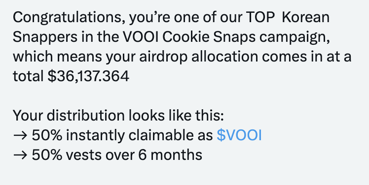 johnking_eth's tweet photo. 우리는 정정당당히 $VOOI 토큰을 받아야 합니다   
@vooi_io  @vooi_korea  @cookiedotfun  @ixwillap @Lighter_xyz  @ostium  @Aster_DEX @HyperliquidX  

사실 이 포스팅을 올리는게 맞나 싶어서 밤새 고민 많이 했지만 그래도 뿌이팀이 꼭 다시 한번 할당에 대해 생각해야 한다 싶어서 올립니다.

저는 다들 아시겠지만 7월부터 쿠키에 온보딩된 뿌이 포스팅을 해왔습니다!  한국할당이 발표되고 계속 달려와서 마인드쉐어 1등, 캐피탈 마인드쉐어도 0.01% 차이로 2등으로 마감을 했습니다. 

어제는 오랫동안 기다려온 날이라 떨려서 야핑도 많이 안하고 계속 잘되길 기도만 했습니다. 
하지만 결과는 너무 참담했네요.
뿌이에서 에드를 받을수 있는 대상들이 여럿 있었는데 제일 큰 할당은 Vooi point였습니다. 
전체 수량의 7.5% 가 포인트를 수수료 녹여서 모은 형들에게 주기로 토크노믹스에 나와 있었고 팀도 계속 텔방에서 이야기 했습니다. 
그래서 저도 270만포 정도를 모으기 위해 마지막 3번의 에포크에서 수중에 있던 시드를 다 태웠네요.. 
그만큼 믿었고 펍덱러그리게이터로써 라이터 및 여러 펍덱들을  온보딩 한 플랫폼의 미래를 좋게 봤습니다. 

하지만 어제의 에어드랍은 쿠키 야퍼형들에게만 분배 되었고 포인트 작은 아예 거의 다 받지 못한걸로 보입니다. 
저는 318000개를 받았는데 새벽에 쿠키형이  $36,137의 보상을 쿠키야핑으로 받았다는 내용을 보냈습니다 
그때 당시 시세로 계산하면 쿠키팀은 야퍼형들의 보상 수량을 알고 있었다는 거죠 

그럼 여기서 문제는 우리가 수많은 시간과 돈을 투자한 포인트에 대한 보상을 아예 받지 못했다는 것입니다. 
@vooi_io 팀은 정말 이부분 공식 사과를 하고 재분배를 해야 한다고 생각합니다. 
그리고 Vooi 에 온보딩한 펍덱플젝들도 그리고 쿠키팀도 지금의 사태에 대해 한번 뿌이 팀에 조언을 해주길 바랍니다 
간곡히 부탁드립니다..

펍덱의 미래를 매우 좋게 보고 계속 투자를 하려 했는데 이렇게 큰 사건이 터져서 너무 혼란스럽네요
저도 제가 너무 열심히 야핑해서 괜히 저를 보고 뿌이달리신 형들이 손해를 본거 같아서 마음이 너무 아프네요.. 

뿌이팀이 진짜 다시한번 정신 차리고 포인트작 한 우리에게 당연히 받아야할 토큰을 분배해줬으면 좋겠습니다. @ixwillap 
지난번에 말씀드린 존킹 에드는 뿌이팀의 행보를 좀 지켜보고 다른 방식으로 진행을 해야겠습니다..

뿌이단 형들 다들 어제 너무 충격과 공포셨을텐데 꼭 정정당당히 받아냅시다!