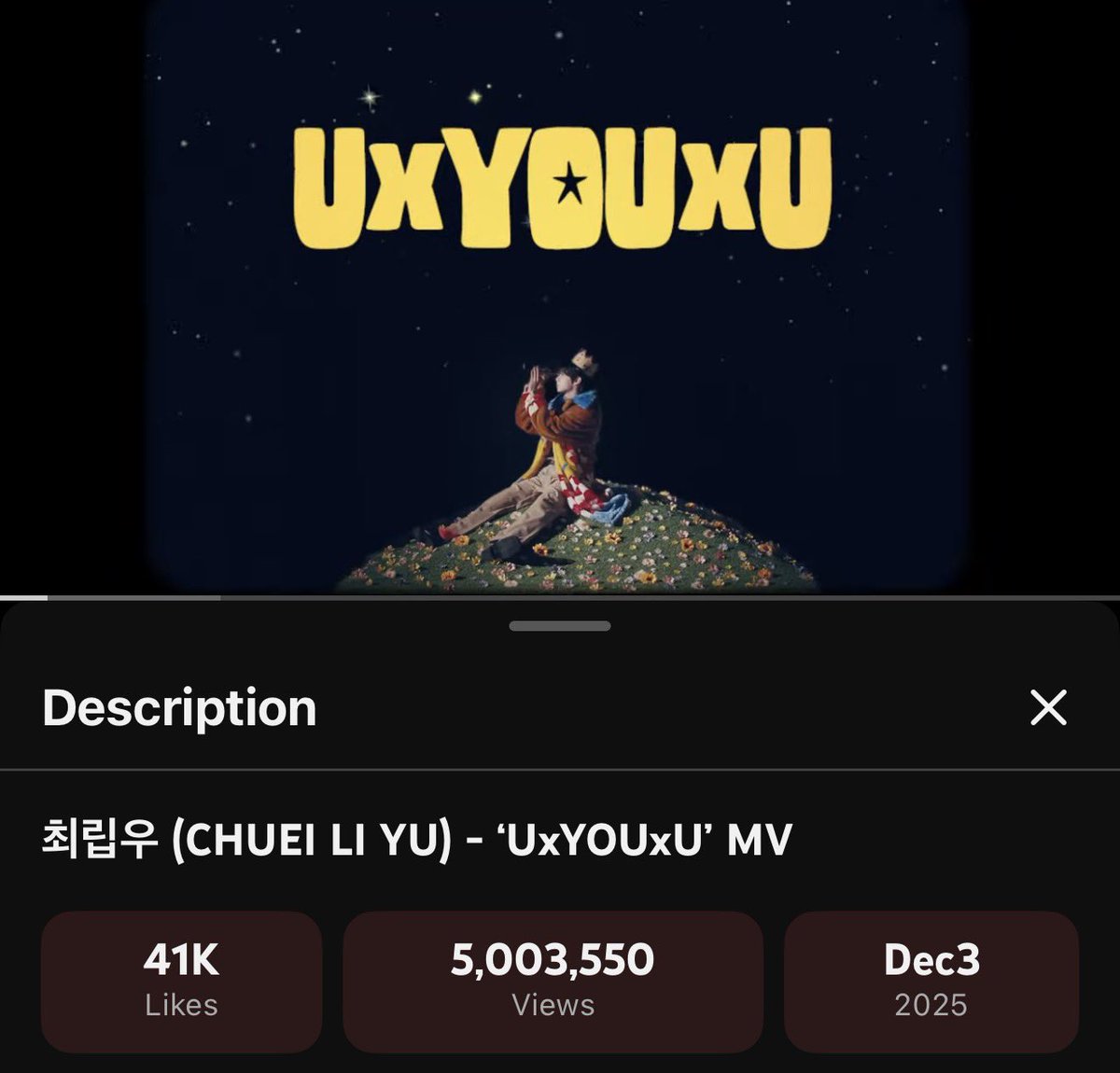 LIYUSTATION's tweet image. [🎥] YOUTUBE — cliyu_official 

UxYOUxU MV has surpassed 5M views!🎊 Road to 6M next, let's keep streaming🐰🤍

🔗: youtu.be/HjsyPgCO5Vk?si…

#최립우 #CHUEILIYU 
#UxYOUxU #SWEETDREAM #SWEET_DREAM