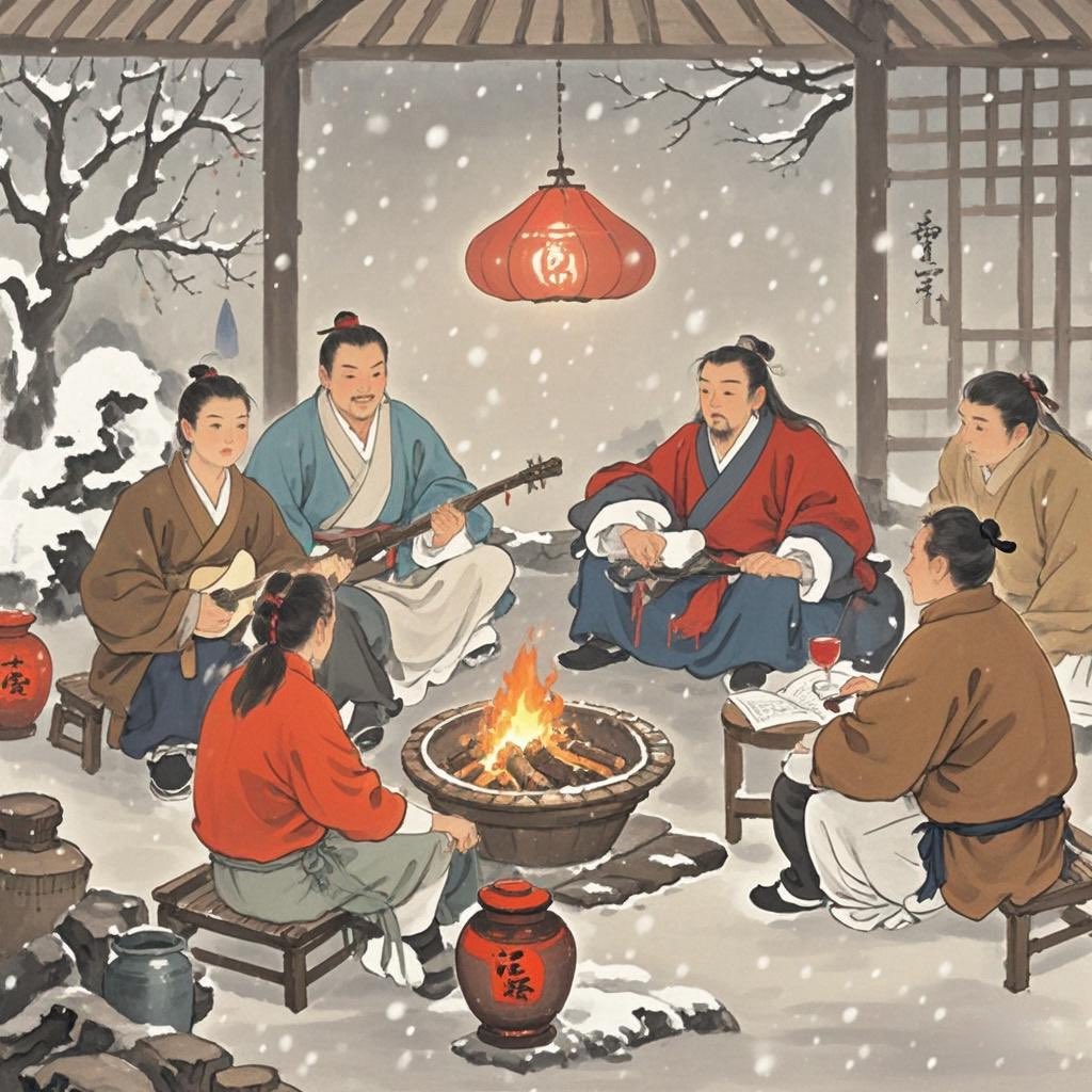 liuyu1268's tweet image. 圜坐红炉唱小词，旋篘新酒赏新诗。
大家莫惜今宵醉，一别参差又几时。
——宋•朱淑真《围炉》