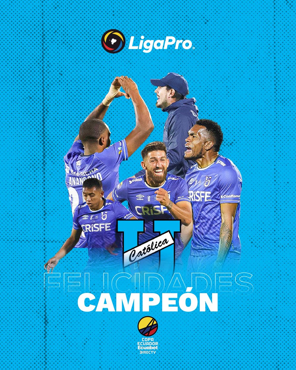 📍¡Salud campeones! 🏆

Nuestro club afiliado <a href="/UCatolicaEC/">U. Católica Ecuador</a> se coronó campeón de la Copa Ecuador Ecuabet DIRECTV 🔥

#LigaEcuabet #CopaEcuadorEcuabetDIRECTV 🇪🇨💯