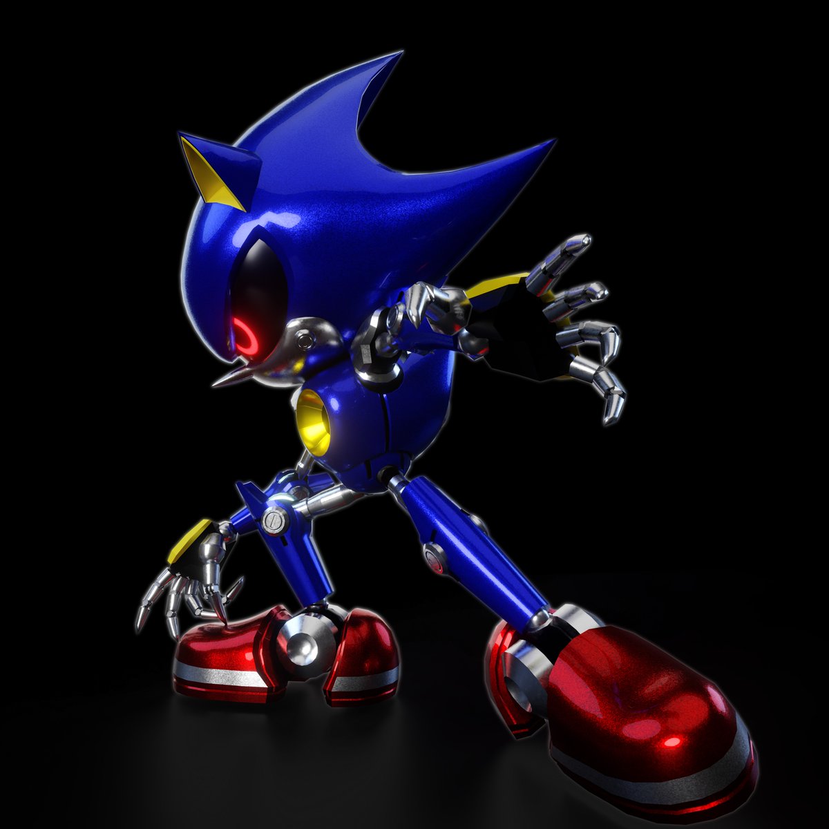 I wanted to see how well my Metal Sonic held up in an actual posed render
he did not disappoint