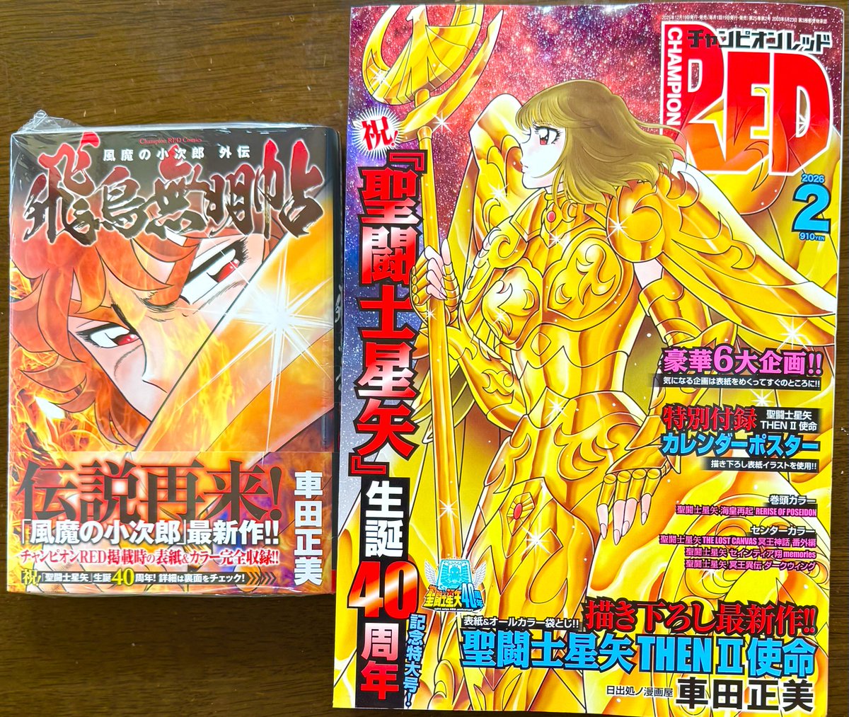 聖闘士星矢　チャンピオンRED特典イラストペーパーB4サイズ 写真 6/6枚】聖闘士星矢：生誕40周年記念 「チャンピオンRED」で6大