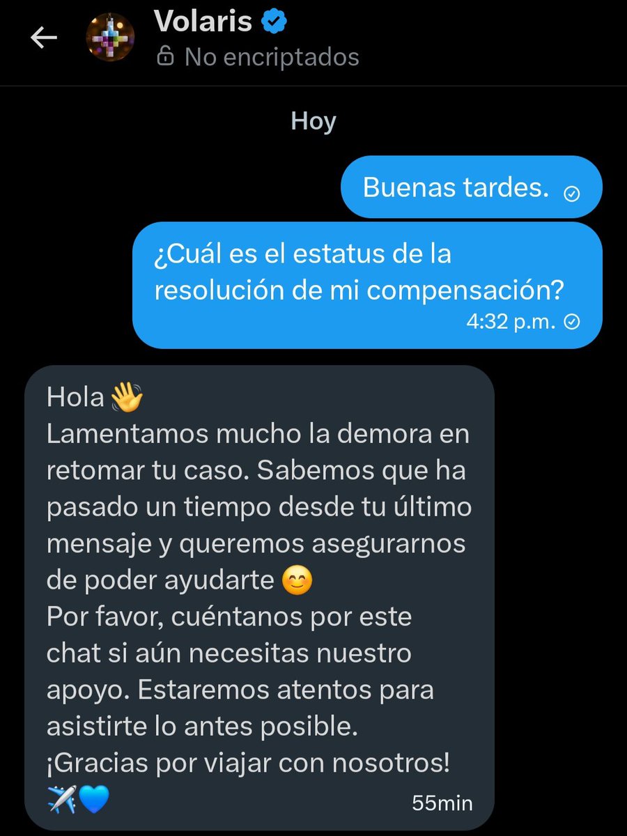 daler_ncm's tweet photo. @viajaVolaris Una semana y siguen sin resolver. Sólo dando respuestas automatizadas y más retrasos negligentes. https://t.co/CwXy0qiAuN