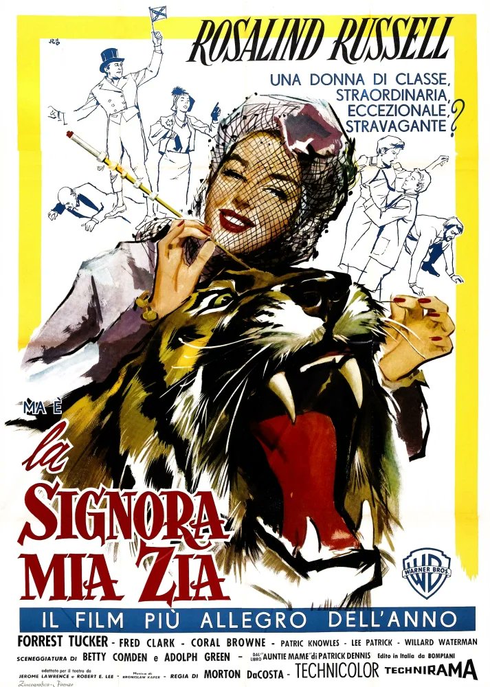 TCMComingUp's tweet photo. #ComingUpOnTCM 

AUNTIE MAME (1958) Rosalind Russell, Forrest Tucker, Coral Browne 
Dir.: Mervyn LeRoy 1:30 AM PT

An eccentric heiress raises her nephew to be a free spirit.    

2h 23m | Comedy | TV-G

#TCM #TCMParty #PatrickDennis https://t.co/LbM1J4tKrN