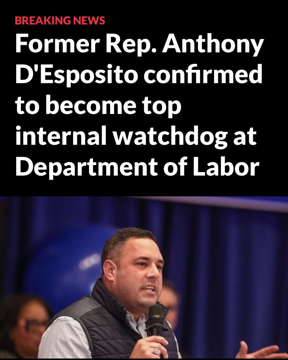 ANTHONYDESPO's tweet image. Honored to be confirmed as Inspector General @USDOL. I’ll work with career civilians and agents to enforce the law, root out fraud, waste, and abuse, and combat labor and human trafficking—protecting American workers and taxpayers.

Thank you @POTUS @realDonaldTrump.