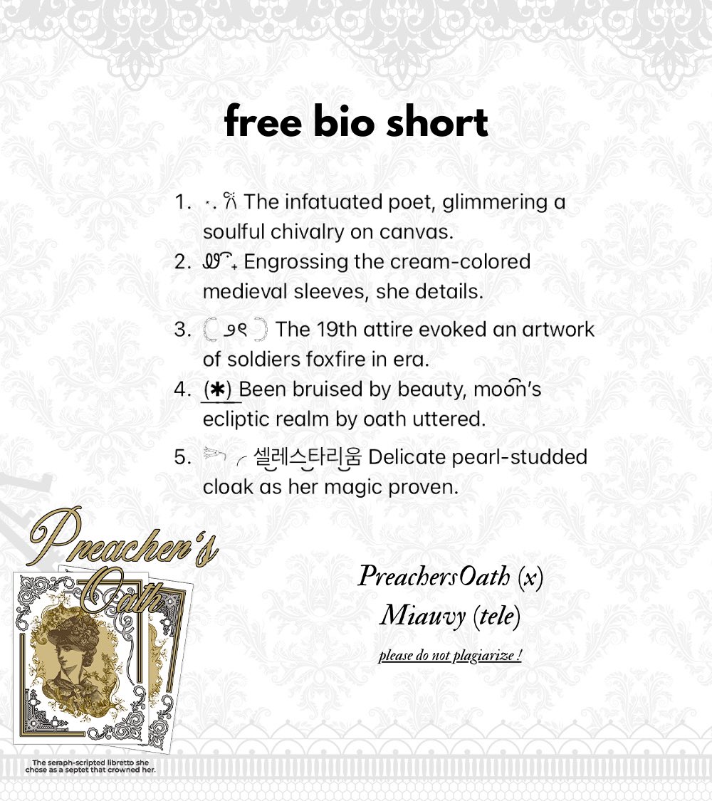 PreachersOath's tweet image. &amp;lt; HELP RETWEET YA! 

LARISSA IS BLOOMING AT 25...! 🖤⚡️

❀ Mauvy punya 10 FREE WORDING BIO untuk merayakan ulang tahun @curatedloves 👾♥️💋

⟢․⁺ SCROLL FOR RULES!

#zonauang