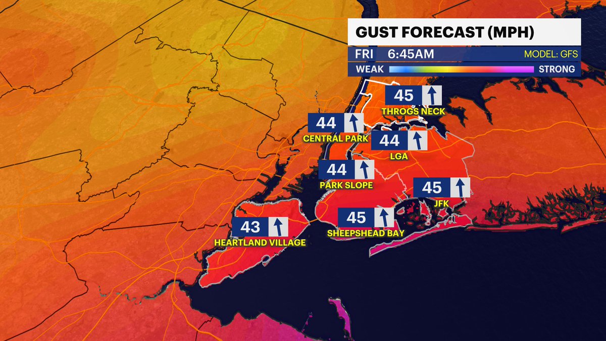 SkylerDayWX's tweet image. NASTY Friday ahead. 

Overnight rain and wind amp up for the am commute. Gusts 40-50 mph, heavy rain, and street/coastal flooding are all things to watch. 

Anticipate a very chaotic and hazardous commute, delays at airports if traveling, and a MAJOR drop in temp from am to pm.