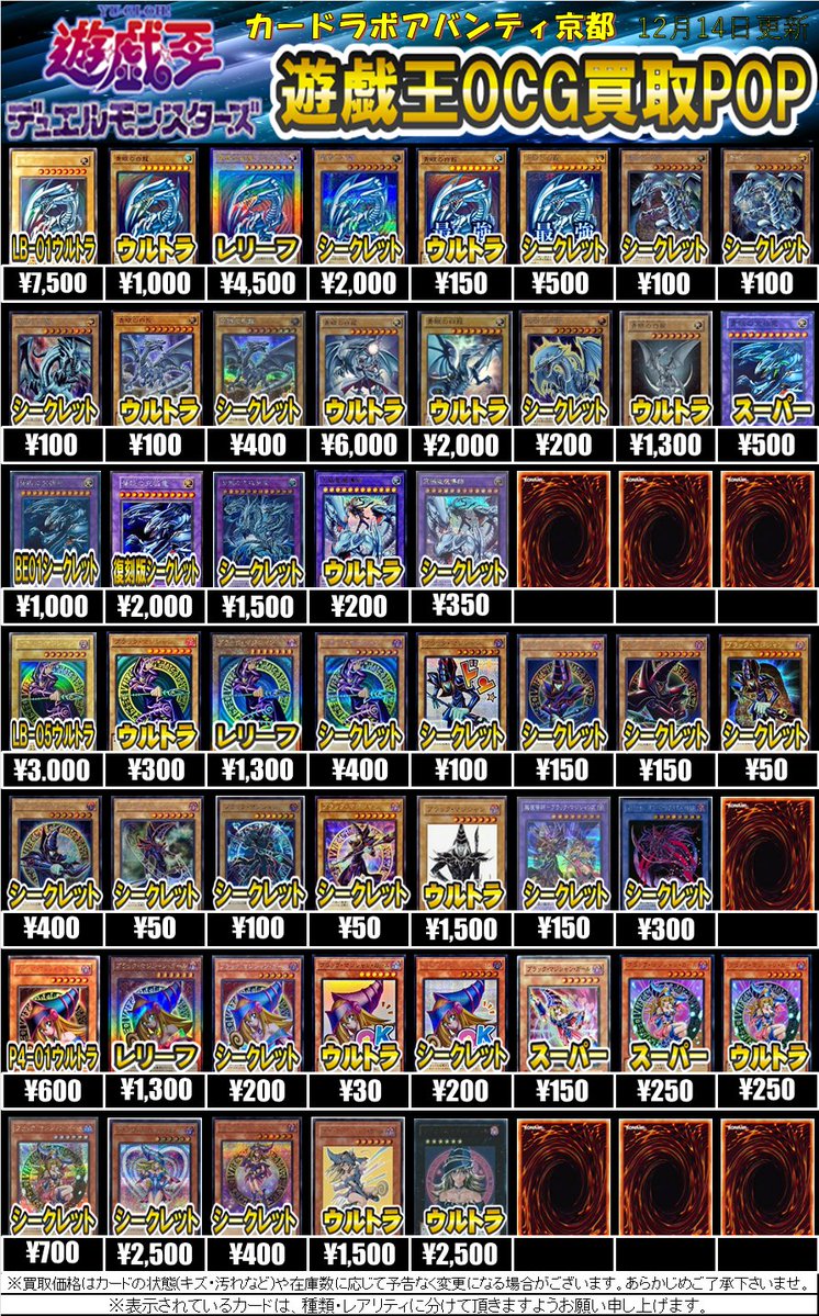 遊戯王 買取情報】 青眼の白龍、ブラック・マジシャン、真紅眼の黒竜